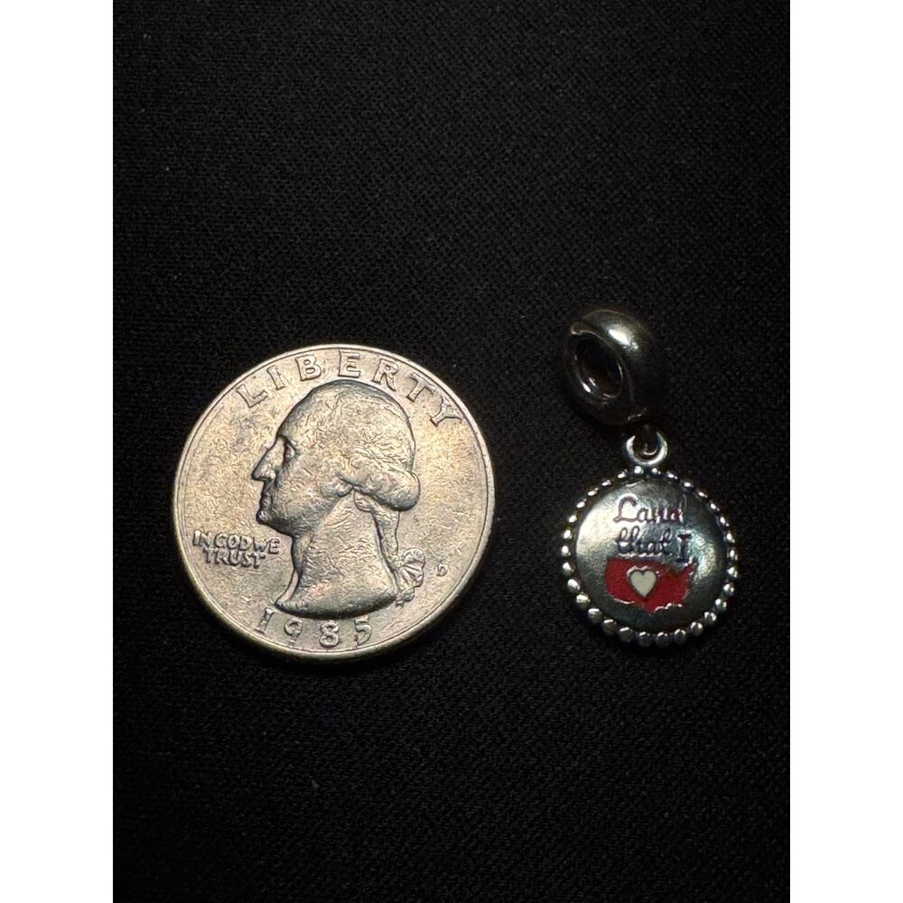 925 Sterling Silver Pandora "Land That I Love" Charm - Picture 3 of 4